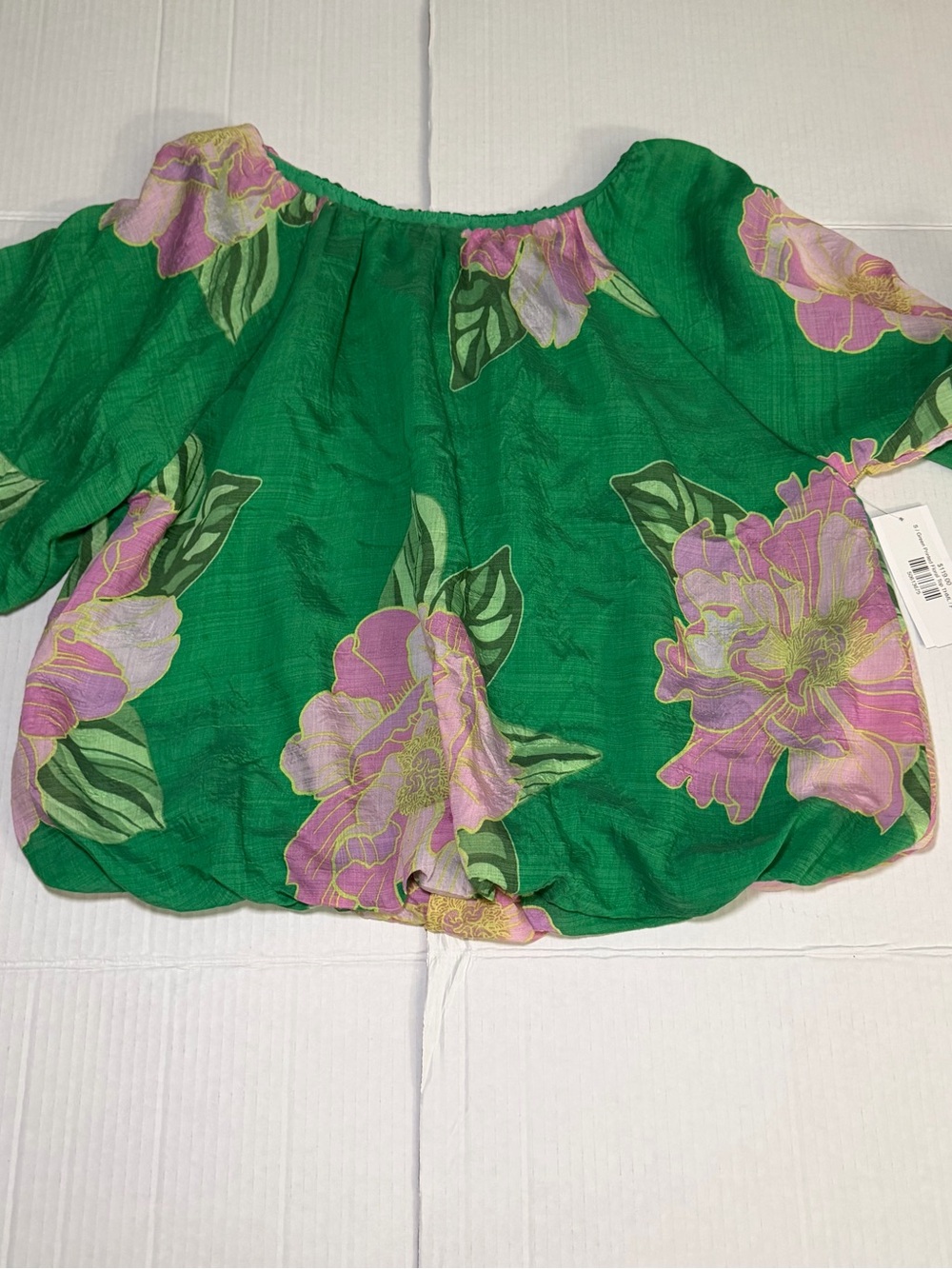 THML Printed Floral Top Green jh 2184-18 Size S